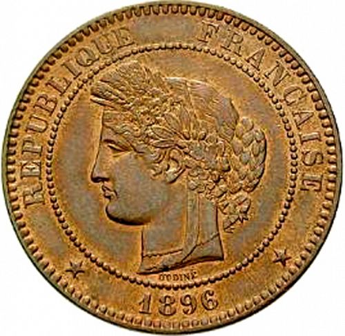 10 Centimes Obverse Image minted in FRANCE in 1896A (1871-1940 - Third Republic)  - The Coin Database
