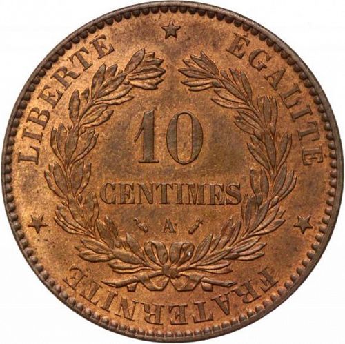 10 Centimes Reverse Image minted in FRANCE in 1894A (1871-1940 - Third Republic)  - The Coin Database