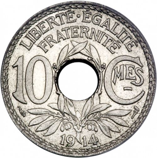 10 Centimes Reverse Image minted in FRANCE in 1914 (1871-1940 - Third Republic)  - The Coin Database