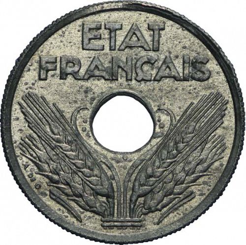 10 Centimes Obverse Image minted in FRANCE in 1943 (1940-1944 - Vichy State)  - The Coin Database