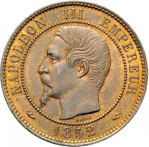10 Centimes Obverse Image minted in FRANCE in 1852A (1852-1870 - Napoléon III)  - The Coin Database