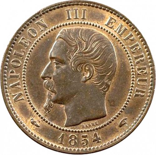 10 Centimes Obverse Image minted in FRANCE in 1854A (1852-1870 - Napoléon III)  - The Coin Database