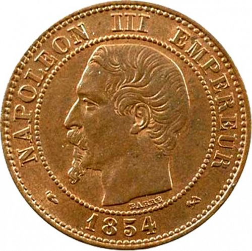10 Centimes Obverse Image minted in FRANCE in 1854B (1852-1870 - Napoléon III)  - The Coin Database