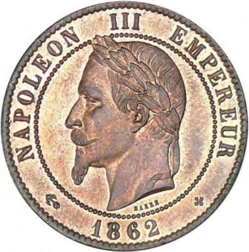 10 Centimes Obverse Image minted in FRANCE in 1862BB (1852-1870 - Napoléon III)  - The Coin Database