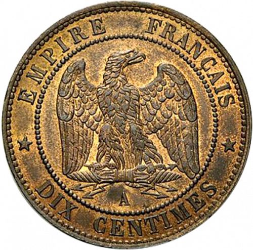 10 Centimes Reverse Image minted in FRANCE in 1853A (1852-1870 - Napoléon III)  - The Coin Database