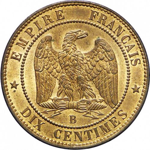 10 Centimes Reverse Image minted in FRANCE in 1853B (1852-1870 - Napoléon III)  - The Coin Database