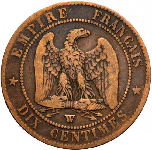 10 Centimes Reverse Image minted in FRANCE in 1856MA (1852-1870 - Napoléon III)  - The Coin Database