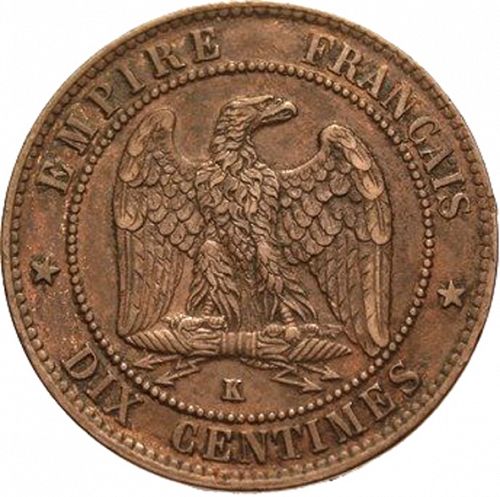 10 Centimes Reverse Image minted in FRANCE in 1861K (1852-1870 - Napoléon III)  - The Coin Database