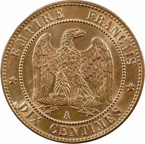10 Centimes Reverse Image minted in FRANCE in 1865A (1852-1870 - Napoléon III)  - The Coin Database
