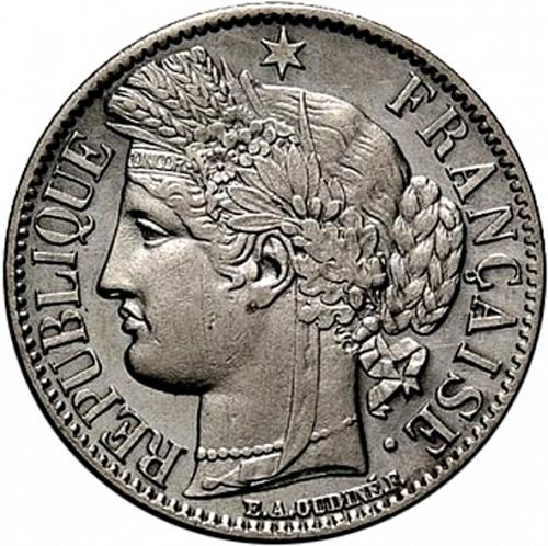 1 Franc Obverse Image minted in FRANCE in 1851A (1848-1852 - Second Republic)  - The Coin Database