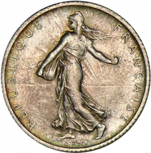 1 Franc Obverse Image minted in FRANCE in 1900 (1871-1940 - Third Republic)  - The Coin Database