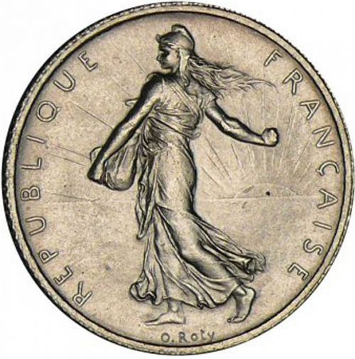 1 Franc Obverse Image minted in FRANCE in 1904 (1871-1940 - Third Republic)  - The Coin Database