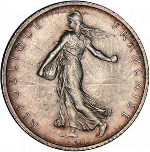 1 Franc Obverse Image minted in FRANCE in 1905 (1871-1940 - Third Republic)  - The Coin Database
