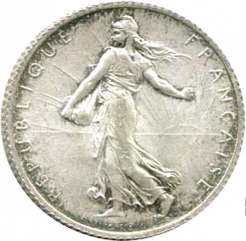 1 Franc Obverse Image minted in FRANCE in 1907 (1871-1940 - Third Republic)  - The Coin Database