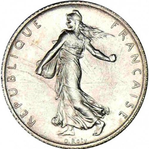 1 Franc Obverse Image minted in FRANCE in 1912 (1871-1940 - Third Republic)  - The Coin Database