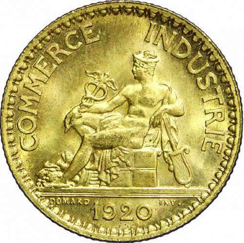 1 Franc Obverse Image minted in FRANCE in 1920 (1871-1940 - Third Republic)  - The Coin Database