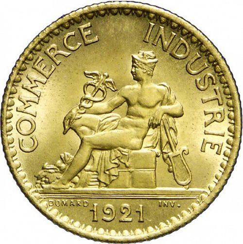 1 Franc Obverse Image minted in FRANCE in 1921 (1871-1940 - Third Republic)  - The Coin Database