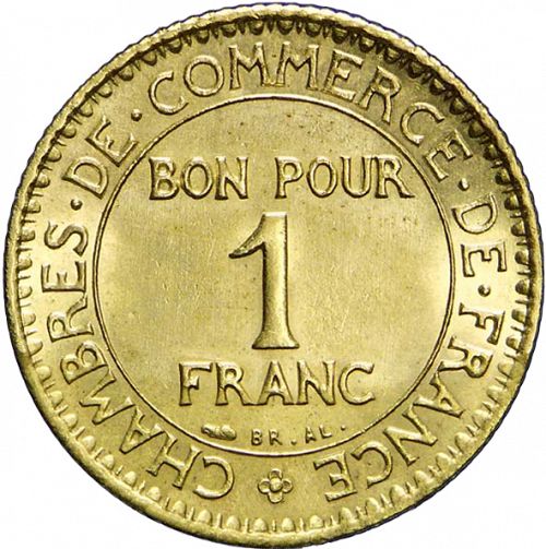 1 Franc Reverse Image minted in FRANCE in 1923 (1871-1940 - Third Republic)  - The Coin Database