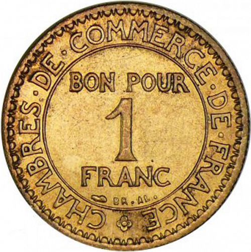 1 Franc Reverse Image minted in FRANCE in 1927 (1871-1940 - Third Republic)  - The Coin Database