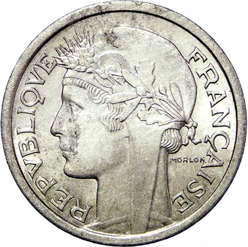 1 Franc Obverse Image minted in FRANCE in 1957B (1947-1958 - Fourth Republic)  - The Coin Database