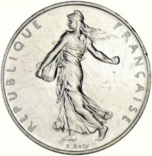 1 Franc Obverse Image minted in FRANCE in 1990 (1959-2001 - Fifth Republic)  - The Coin Database