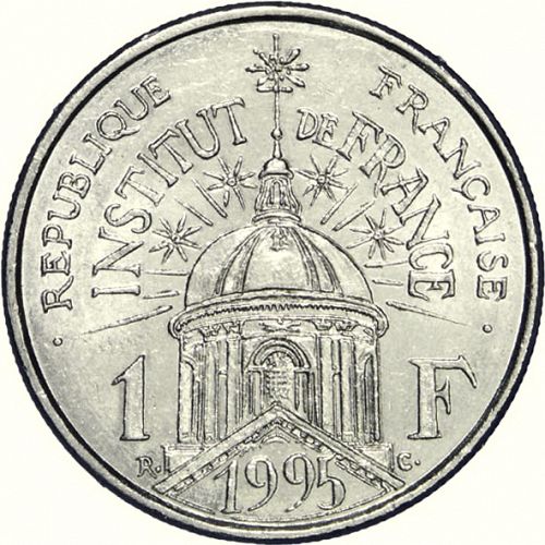 1 Franc Obverse Image minted in FRANCE in 1995 (1959-2001 - Fifth Republic)  - The Coin Database