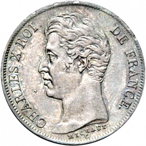 1 Franc Obverse Image minted in FRANCE in 1828A (1824-1830 - Charles X)  - The Coin Database