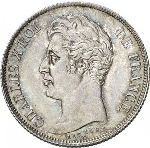 1 Franc Obverse Image minted in FRANCE in 1830A (1824-1830 - Charles X)  - The Coin Database