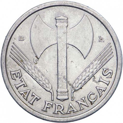 1 Franc Obverse Image minted in FRANCE in 1943 (1940-1944 - Vichy State)  - The Coin Database