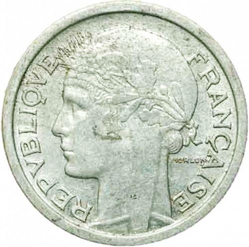 1 Franc Obverse Image minted in FRANCE in 1944 (1940-1944 - Vichy State)  - The Coin Database