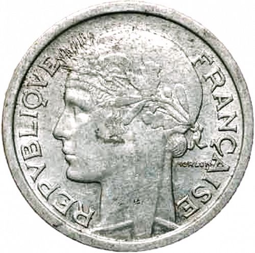 1 Franc Obverse Image minted in FRANCE in 1944 (1944-1947 - Provisional Government)  - The Coin Database