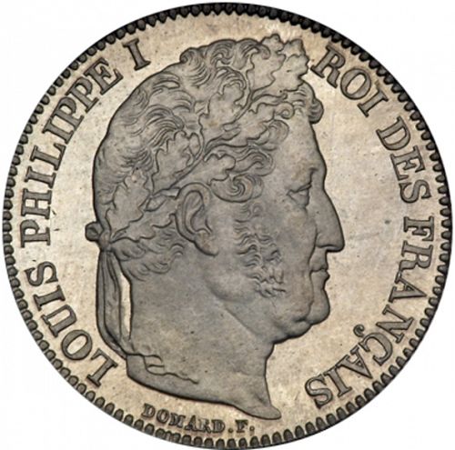 1 Franc Obverse Image minted in FRANCE in 1841A (1830-1848 - Louis Philippe I)  - The Coin Database
