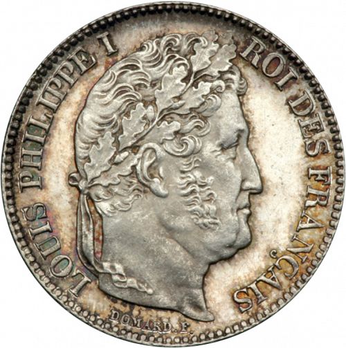 1 Franc Obverse Image minted in FRANCE in 1848A (1830-1848 - Louis Philippe I)  - The Coin Database