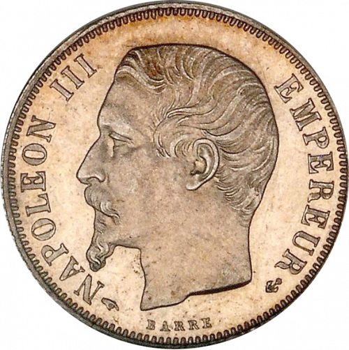 1 Franc Obverse Image minted in FRANCE in 1860A (1852-1870 - Napoléon III)  - The Coin Database