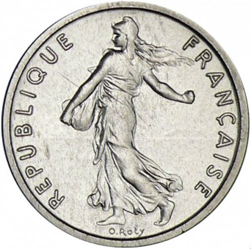½ Franc Obverse Image minted in FRANCE in 1965 (1959-2001 - Fifth Republic)  - The Coin Database