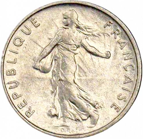 ½ Franc Obverse Image minted in FRANCE in 1973 (1959-2001 - Fifth Republic)  - The Coin Database
