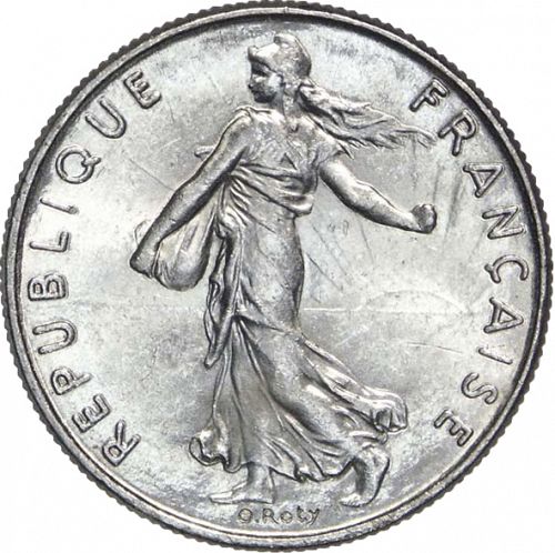 ½ Franc Obverse Image minted in FRANCE in 1984 (1959-2001 - Fifth Republic)  - The Coin Database