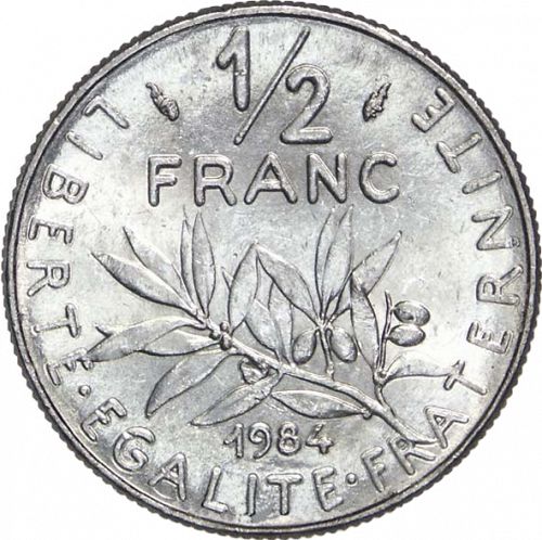½ Franc Reverse Image minted in FRANCE in 1984 (1959-2001 - Fifth Republic)  - The Coin Database