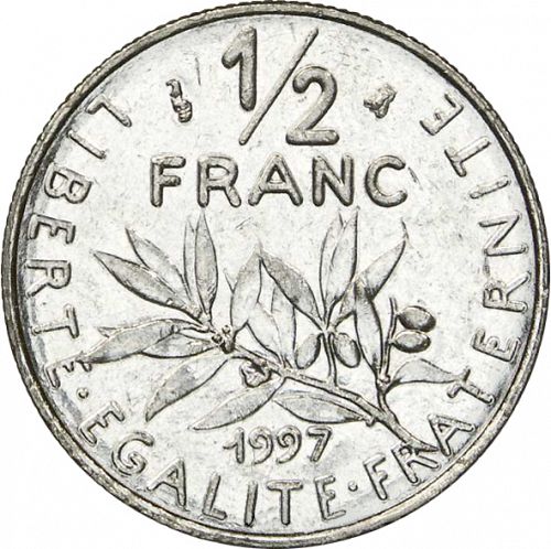 ½ Franc Reverse Image minted in FRANCE in 1997 (1959-2001 - Fifth Republic)  - The Coin Database