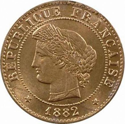 1 Centime Obverse Image minted in FRANCE in 1882A (1871-1940 - Third Republic)  - The Coin Database