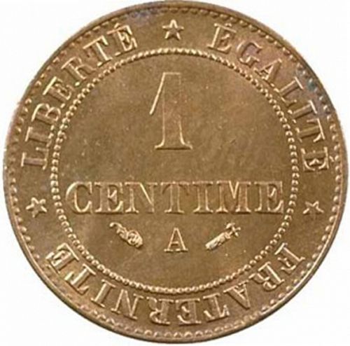 1 Centime Reverse Image minted in FRANCE in 1882A (1871-1940 - Third Republic)  - The Coin Database