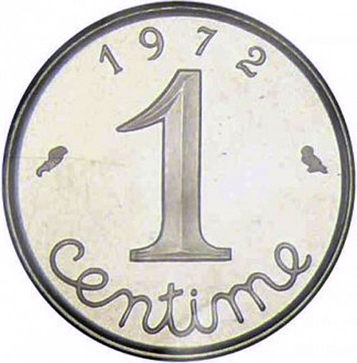 1 Centime Reverse Image minted in FRANCE in 1972 (1959-2001 - Fifth Republic)  - The Coin Database