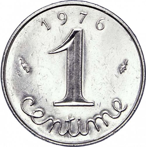 1 Centime Reverse Image minted in FRANCE in 1976 (1959-2001 - Fifth Republic)  - The Coin Database