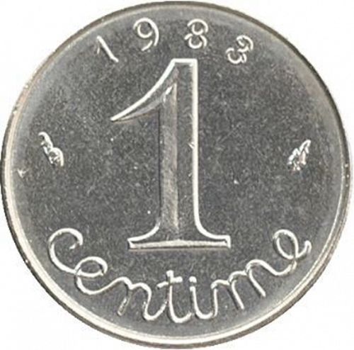 1 Centime Reverse Image minted in FRANCE in 1983 (1959-2001 - Fifth Republic)  - The Coin Database