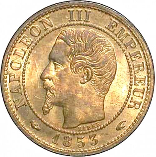1 Centime Obverse Image minted in FRANCE in 1853A (1852-1870 - Napoléon III)  - The Coin Database