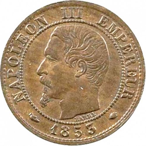 1 Centime Obverse Image minted in FRANCE in 1853MA (1852-1870 - Napoléon III)  - The Coin Database
