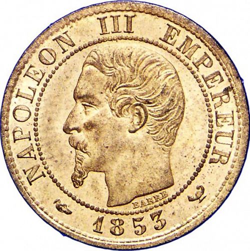 1 Centime Obverse Image minted in FRANCE in 1853W (1852-1870 - Napoléon III)  - The Coin Database