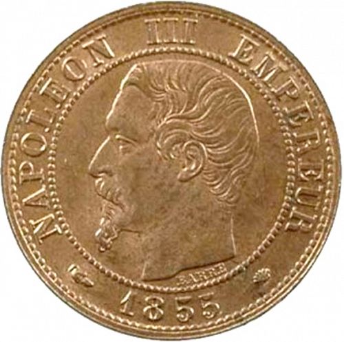 1 Centime Obverse Image minted in FRANCE in 1855MA (1852-1870 - Napoléon III)  - The Coin Database