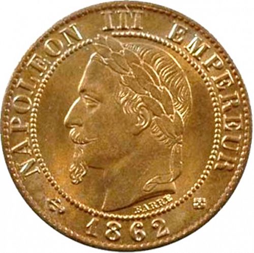 1 Centime Obverse Image minted in FRANCE in 1862BB (1852-1870 - Napoléon III)  - The Coin Database