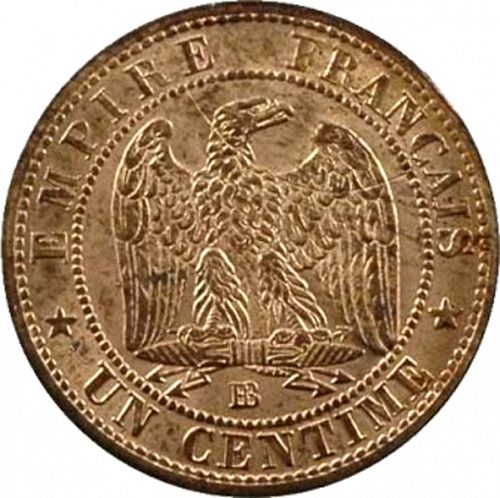 1 Centime Reverse Image minted in FRANCE in 1855BB (1852-1870 - Napoléon III)  - The Coin Database